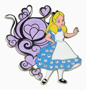 Disney Shopping PP82529 2010 Alicia en el País de las Maravillas Corazones Pin Pave Cristales LE300 - Imagen 1 de 4