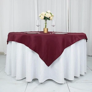 BURGUNDY 54" Premium Quality SQUARE POLYESTER TABLECLOTH Wedding Party Dinner - Picture 1 of 8