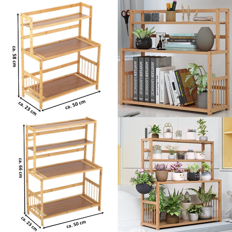 Meramie Bambus Regal - 3-stöckiges Schuhregal 75x26x62 Cm