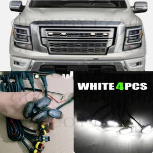 For Nissan Titan 2014-2021 Grille LED White Light Raptor Style Grill Cover 4pcs - Picture 1 of 6