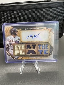 2021 Triple Threads Christian Yelich Gold Triple GU Jersey Auto #7/9