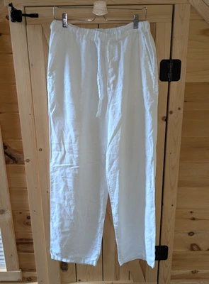 Pantalones Martin Gordon 100 % lino grandes cintura elástica salón botones bolsillos moscas Foto 1 de 4