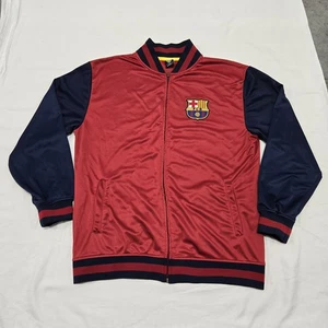 Sz XL Men's Barcelona Track Jacket FCB Official Merch Full-Zip Red Navy Blue EUC - Picture 1 of 12