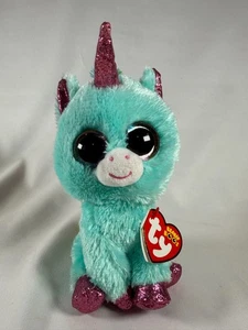 Juguete de Peluche Ty Beanie Boos Ariella Unicornio Azul Aqua Rosa Brillo Cuerno con Etiqueta 7" - Imagen 1 de 4