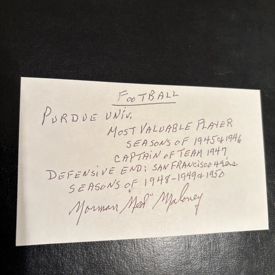 Ned Maloney (Purdue '47 MVP) 1948 年旧金山 49 人队,2011 年去世 — 第 1/1 张图片
