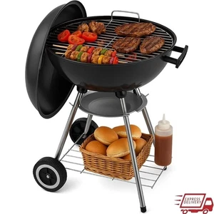 Portable Charcoal BBQ Grill Easy Setup Compact Design Outdoor Cooking 18 Inch US - Picture 1 of 7