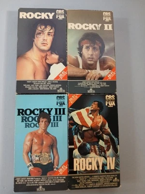 ROCKY I, II,III & IV VHS 1984 1986 CBS FOX Video Early Releases Stallone - Immagine 1 di 4