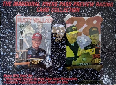 1993 Press Pass Preview NASCAR Trading Card Set FACTORY SEALED 34 Cards LOADED - Image 1 of 2