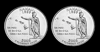 2008 P+D Hawaii State BU Washington Statehood Quarter Set ~ From U.S. Mint Rolls - Image 1 of 2