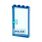 1x LEGO Door Frame 1x4x6 Blue Disc Light Blue Police Left 60616pb009L 60596