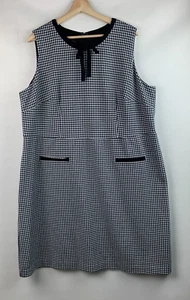 Talbots Dress Houndstooth Print A-Line Round Neck Sleeveless Zip Lined Size 16W - Picture 1 of 8