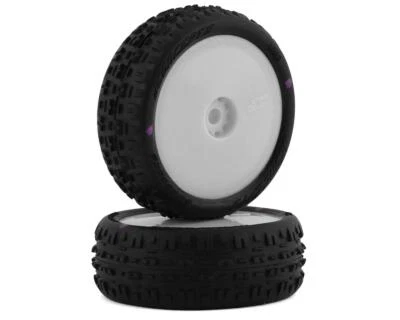 JConcepts Mini-B Swagger Pre-Mounted Front Tires (White) (2) - Image 1 of 3