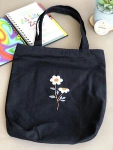 Canvas Tote Bag Natural Crafting Tote Bag Handmade Embroidered Canvas Tote Bag - Picture 1 of 5