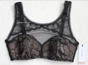 Bralette de encaje acolchado inalámbrico ""Linger"" Calvin Klein QF1793 nuevo con etiquetas, negro, talla: M - Imagen 1 de 6