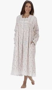 ❤️The 1 for U Nightgown 100% Cotton Vintage Rose Floral On White XXXL - Picture 1 of 9