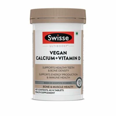 Swisse Ultiboost Vegano a Base de Plantas Calcio + Vitamina D3 Suplementos para Inmunidad Foto 1 de 4