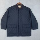 Brooks Brothers Jacket Men Large Blue Quilted Puffer Full Zip Button Lightweight