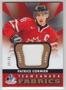 2012-13 UD SPGU PATRIC CORMIER JERSEY GOLD 39/39 Fabric SP Game Used Team Canada