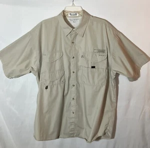 Columbia Vintage XL PFG Button Up Khaki Shirt Cape and Mesh for Cooling Effect - Picture 1 of 10