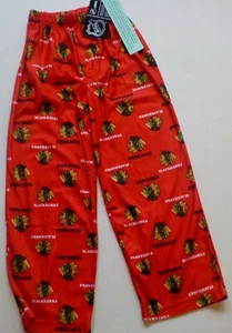 CHICAGO BLACKHAWKS NHL TEAM APPAREL YOUTH PAJAMAS PANTS S M XL NWT POLYESTER - Picture 1 of 1