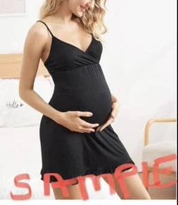 Motherhood Maternity Black Spaghetti Strap Dress ๐ L - Picture 1 of 8