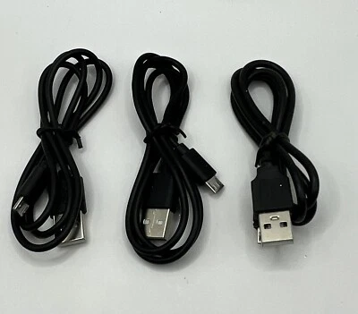 Cargador de Teléfono USB-Micro Cable de Datos Cable NUEVO Lote de 3 Foto 1 de 2