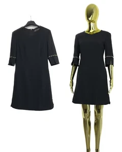 Versace Black Viscose Mini Dress Studded Size 36 - Picture 1 of 9
