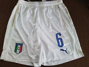 Hose Short # 6 Matchworn  * Italien Italia * Fußball FIGC Giuoco Calcio federaz.
