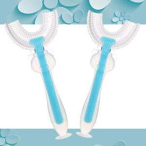 U Shaped Toothbrush Kids 2 Pack, Toddler Toothbrush Age 2-6, Manual Whole Mouth - Picture 1 of 6
