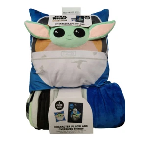 Star Wars Mandalorian Character Pillow And Oversized Throw 2 pc. Set - Picture 1 of 1