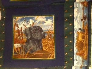 Vintage - Golden Retriever / Black Lab / Ente - Cranston - 4 Kissenblöcke - Panel  - Bild 1 von 2