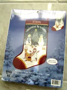 Welcome to Winter Stocking Kit Candamar Designs #51408 Cross Stitch NEW - Picture 1 of 3