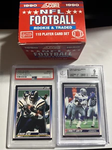 1990 Score Football Supp. Complete Set Emmit Smith BGS 9 Junior Seau PSA 10 GEM - Picture 1 of 5