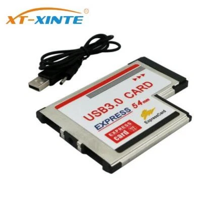 2 Dual Ports USB 3.0 HUB Express Card ExpressCard 54mm Adapter for PCMCIA Laptop - Image 1 of 4