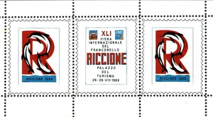 FOGLIETTO ERINNOFILI - RICCIONE 1989 - 3 Chiudilettera - Fiera del Francobollo - Picture 1 of 1