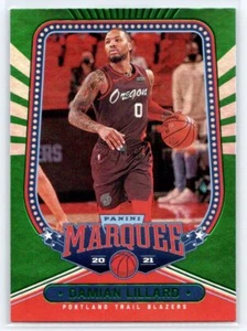 Damian Lillard 2020-21 Panini Chronicles Marquee Green #257 - Picture 1 of 2