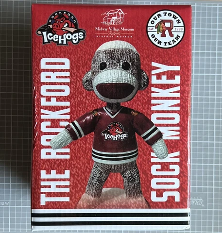 2020 Rockford Icehogs Sock Monkey Bobblehead SGA bobblehead Cover