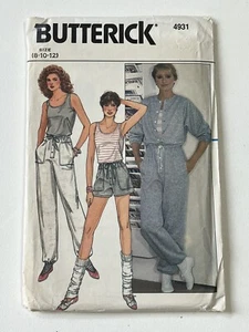 Jumpsuit Pants Shorts Top Size 8-12 B4931 Vintage Uncut Sewing Pattern Vtg 80s - Picture 1 of 2