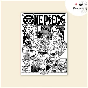Poster en toile One Piece Luffy Planche Noir et blanc Manga Animé Affiche Déco - Foto 1 di 4