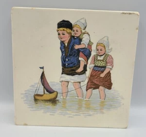 vintage hand painted ceramic trivets- square,  germany 1399 - Picture 1 of 2