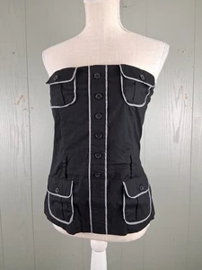 Top de Colección Y2K Charlotte Russe para Mujer M Sin Tirantes Bolsillos con Botones Indie Grunge - Imagen 1 de 10