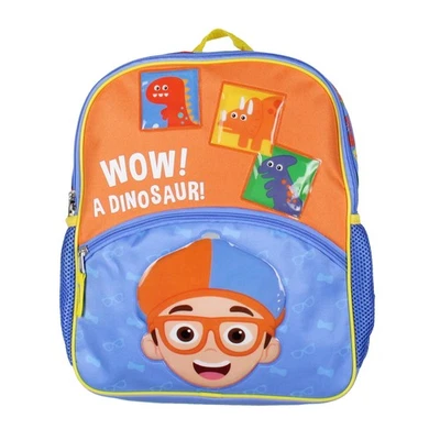 Blippi Wow! A Dinosaur 14" Kids School Backpack Bag w/ Raised Character Designs - Image 1 of 3
