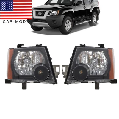 Par de faros proyectores esquineros ámbar carcasa negra para Nissan Xterra 2005-2015 Foto 1 de 4