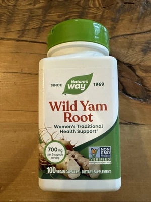 Nature's Way Wild Yam Root 700 mg por 2 porciones - 100 cápsulas veganas caducidad 4/30 Foto 1 de 4