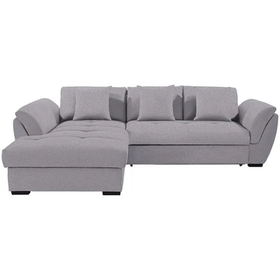 Ecksofa - grau - Liegefunktion - Recamiere links Sofa Wohnlandschaft Couch - Bild 1 von 4