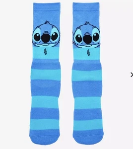 Disney Socks Lilo & STITCH Striped Big Stitch Face Hot Topic Old Stock 6-12 NEW - Picture 1 of 6
