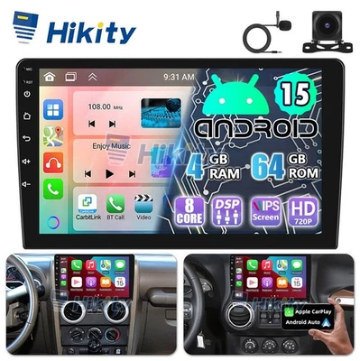 10" 8Core 4+64GB CarPlay Android 15 Radio Für Jeep Wrangler JK 2007-2018 GPS RDS - Bild 1 von 4