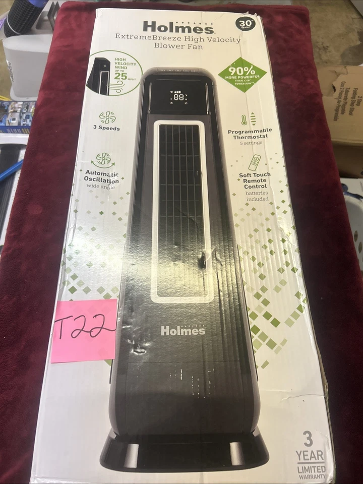 Holmes ExtremeBreeze Alta Velocidad 30” Ventilador Termostato Programable y Control Remoto Foto 1 de 4