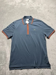 Vintage Lacoste Men's Classic Fit 1/4 Zippered Polo Shirt Blue Orange NWT Size M - Picture 1 of 9