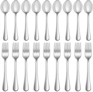 16 Pcs Forks and Spoons Silverware Set,Food Grade Stainless Steel Flatware Cutle - Picture 1 of 12